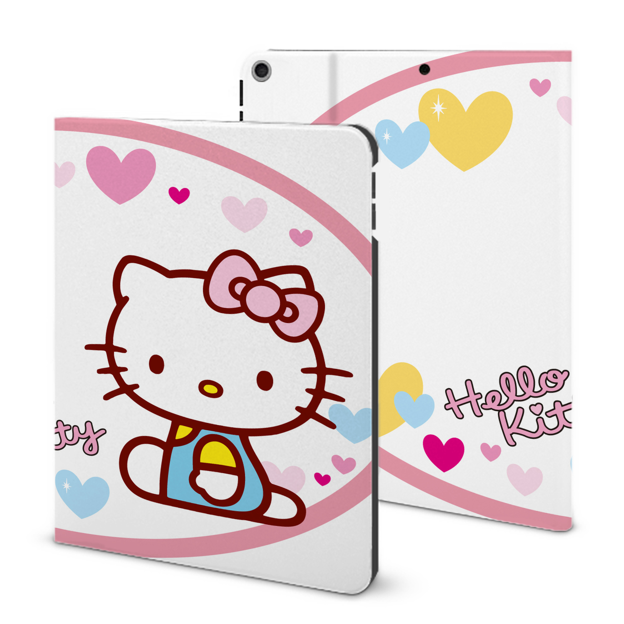 （画像用） Hello Kitty ハローキティ IPad ケース ブック型 PUレザー TPU 耐衝撃 軽量 薄型 ペン収納なし 全面保護 IPad 各モデル対応